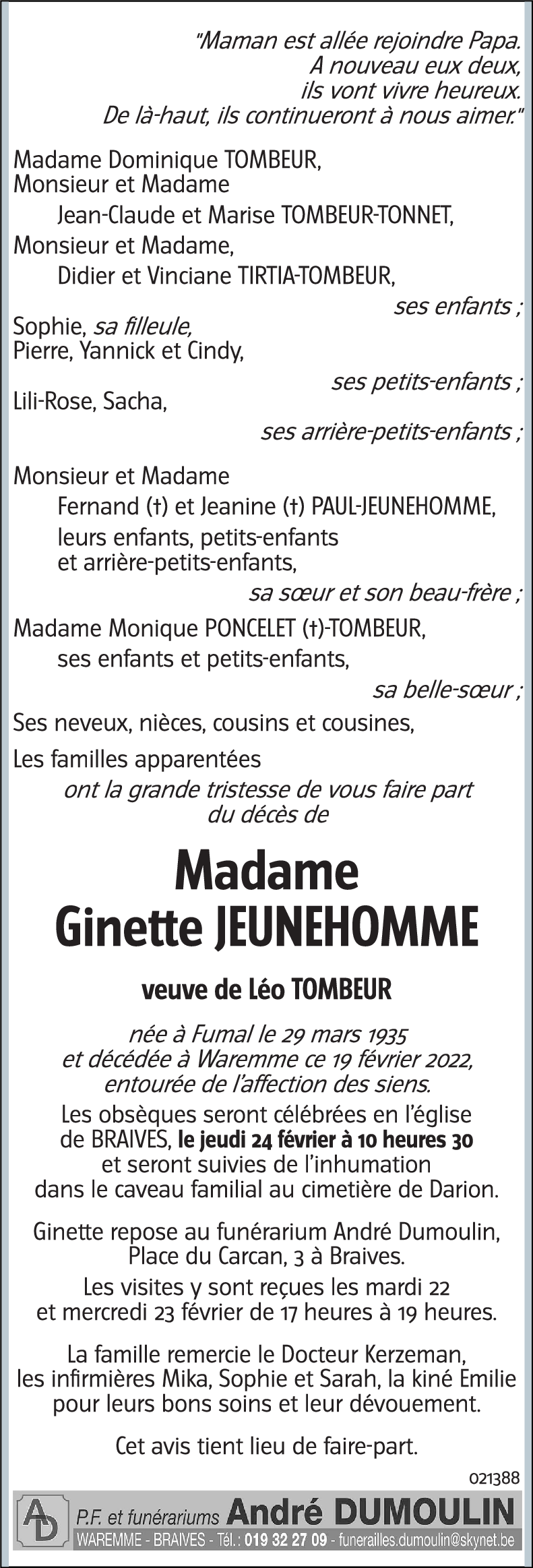 Ginette JEUNEHOMME