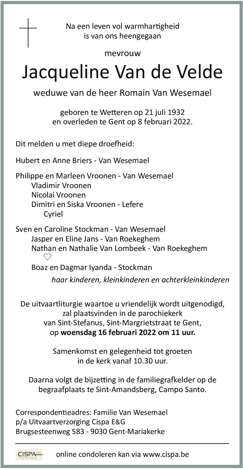 Jacqueline Van de Velde