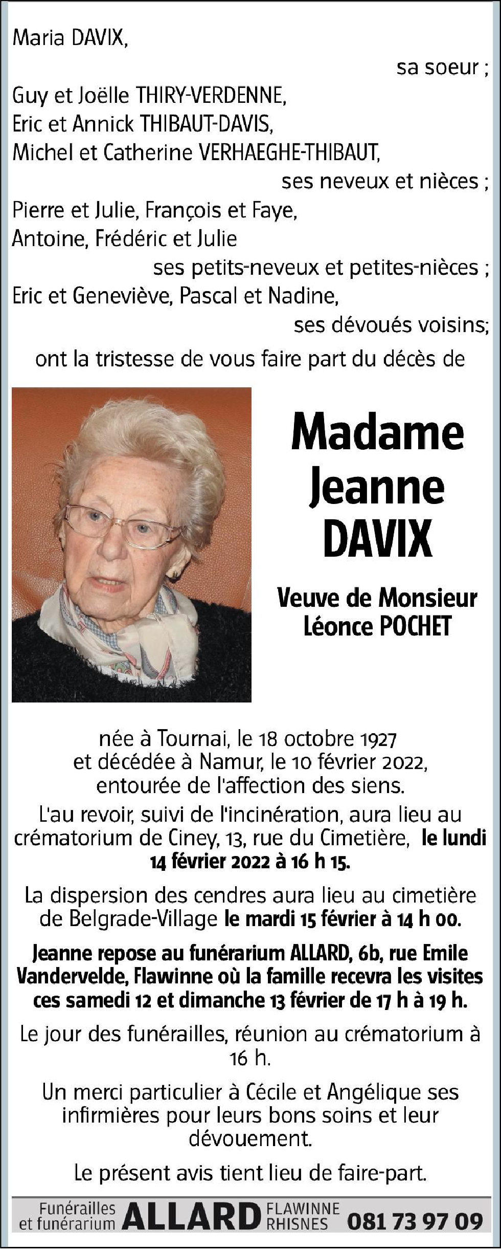 Jeanne DAVIX