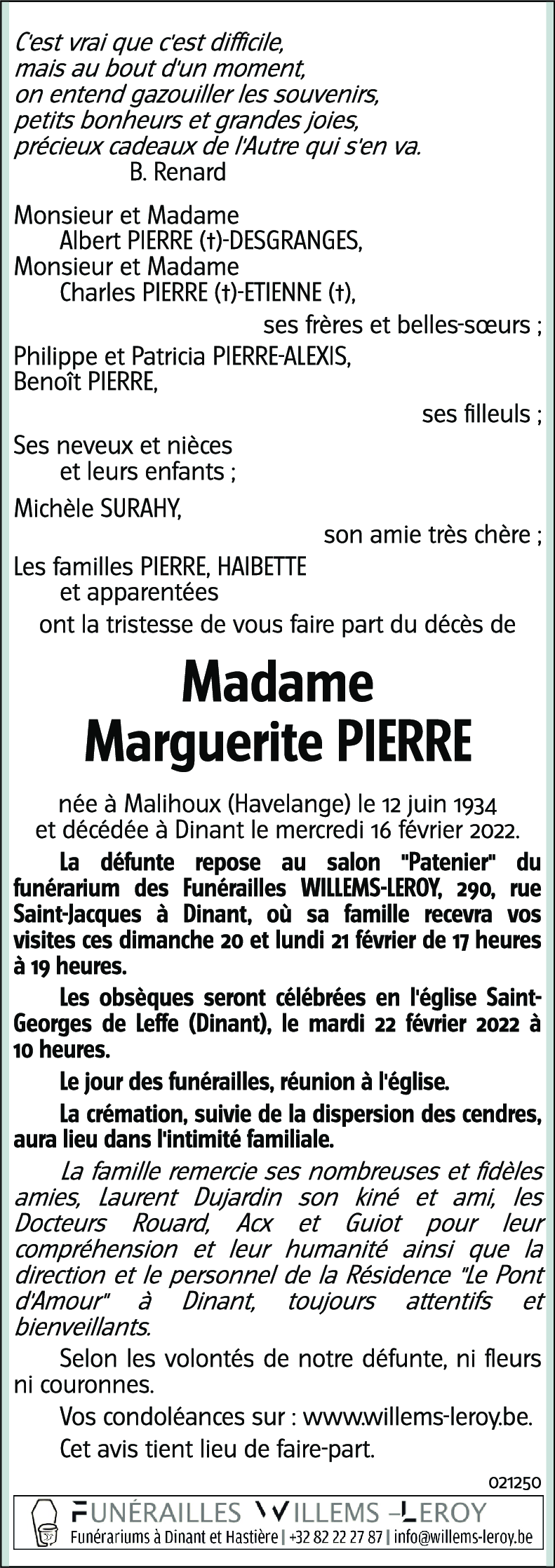 Marguerite PIERRE