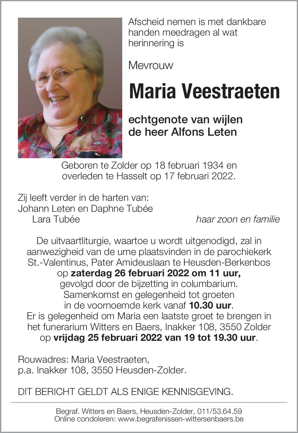 Maria Veestraeten