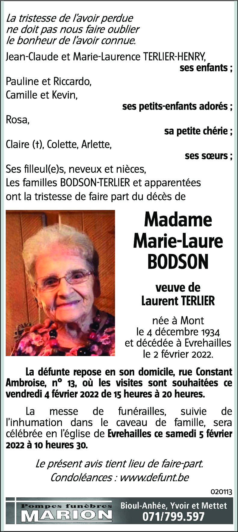 Marie-Laure BODSON