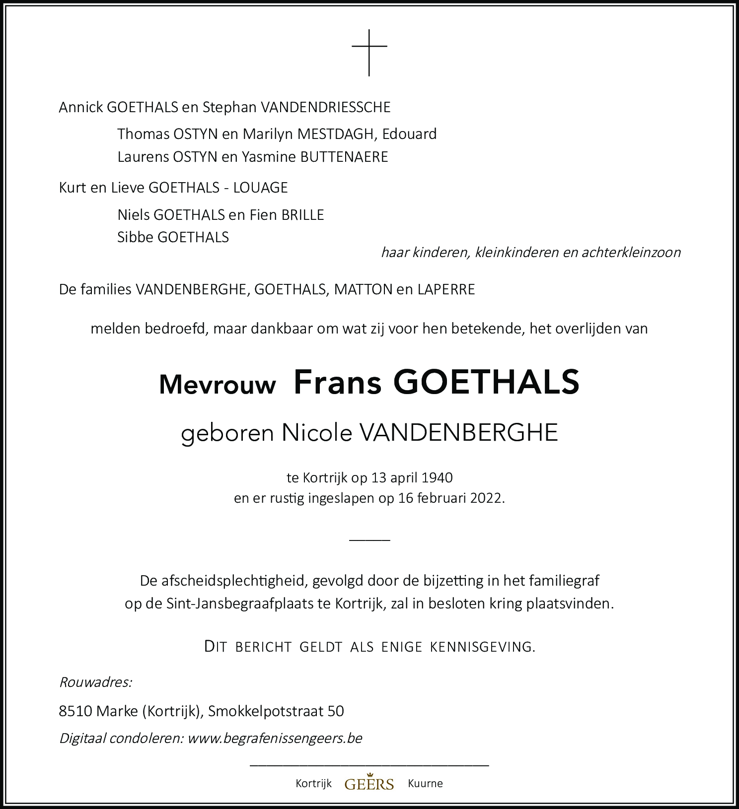 Nicole Goethals - Vandenberghe