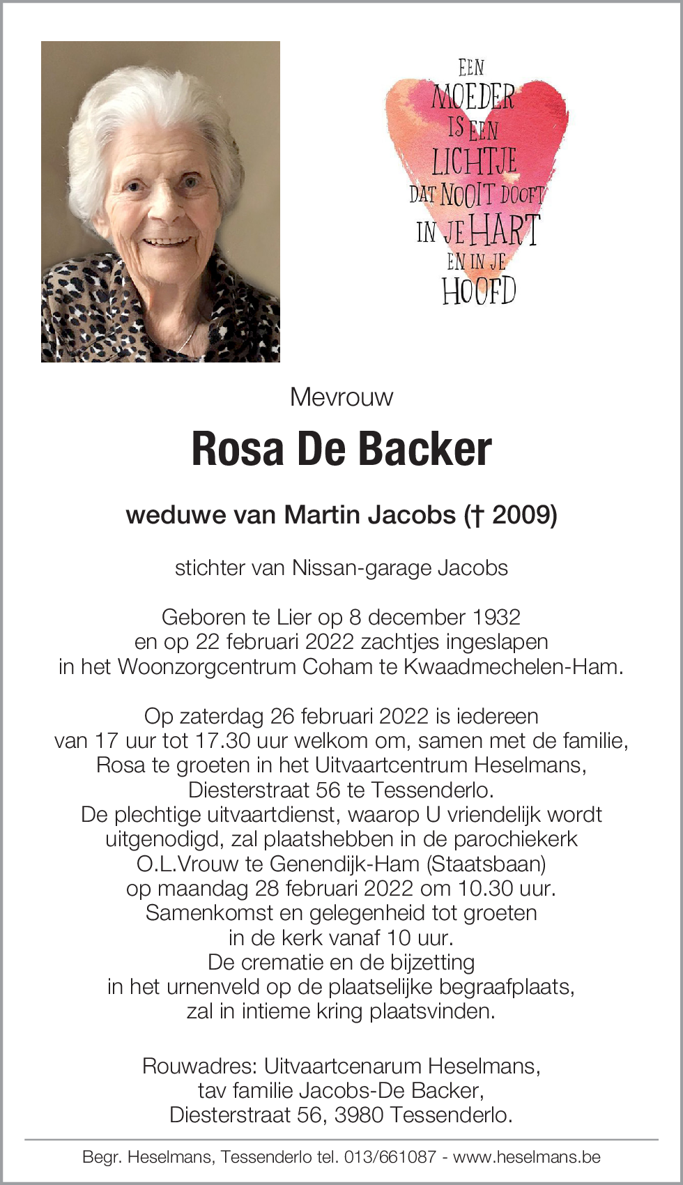 Rosa De Backer