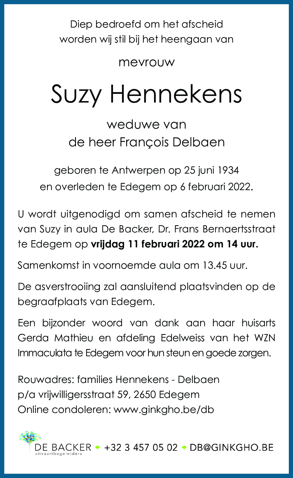 Suzanne Aline G Hennekens