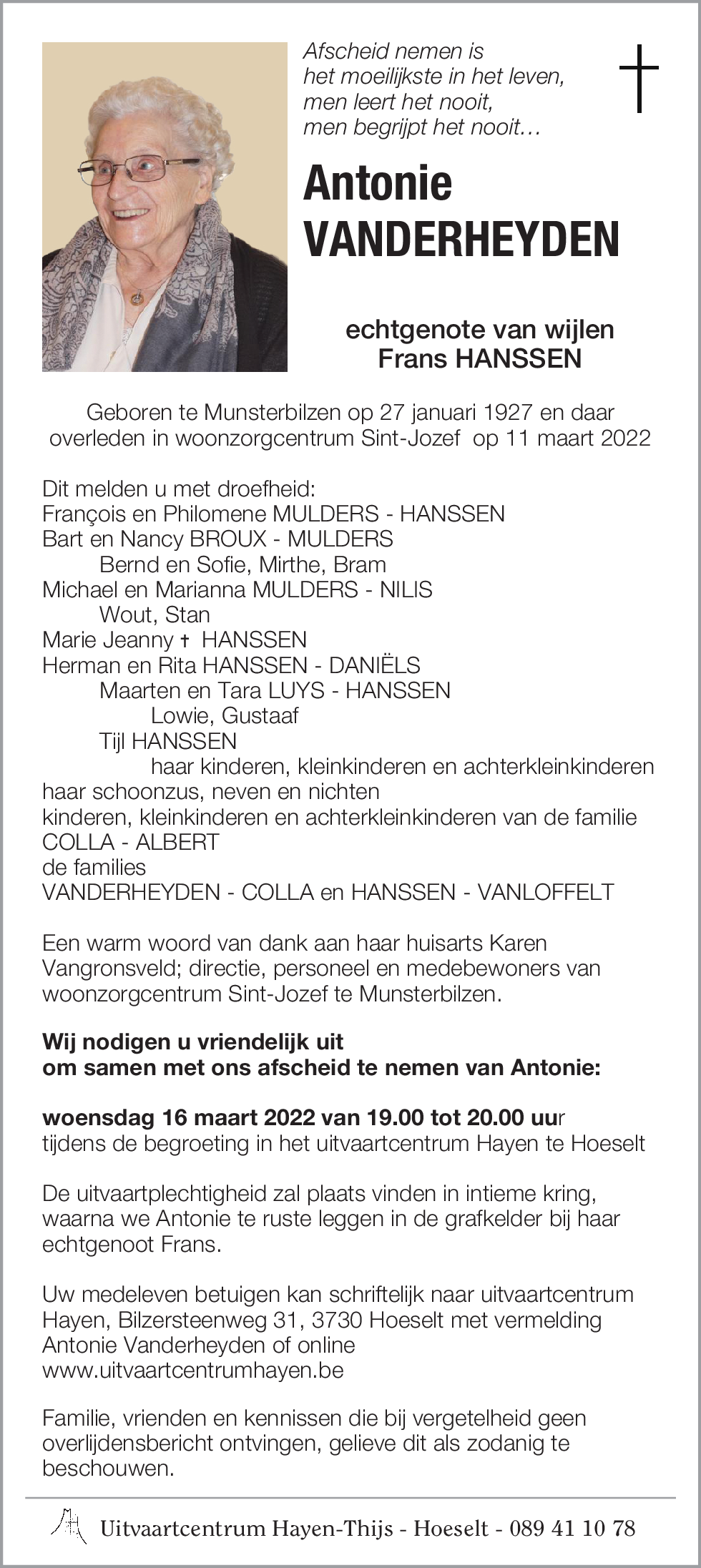 Antonie VANDERHEYDEN