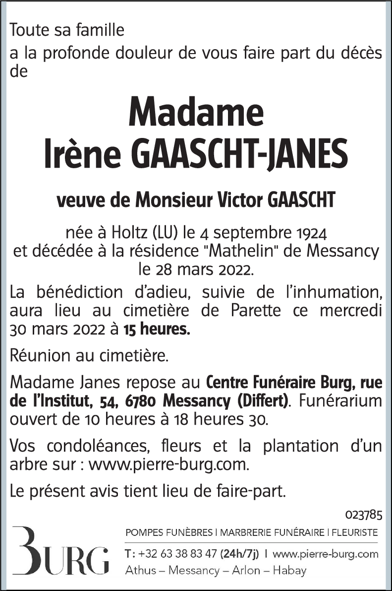 Irène GAASCHT-JANES