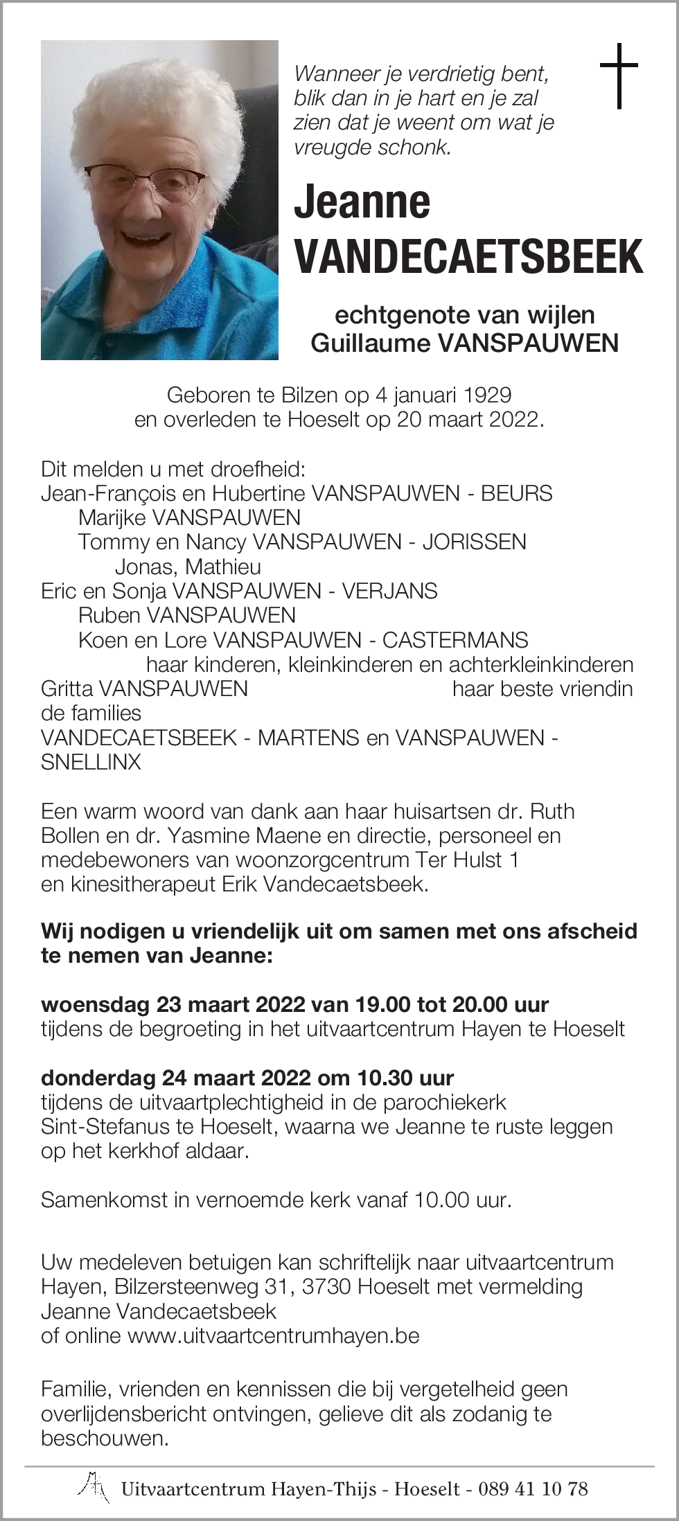 Jeanne VANDECAETSBEEK