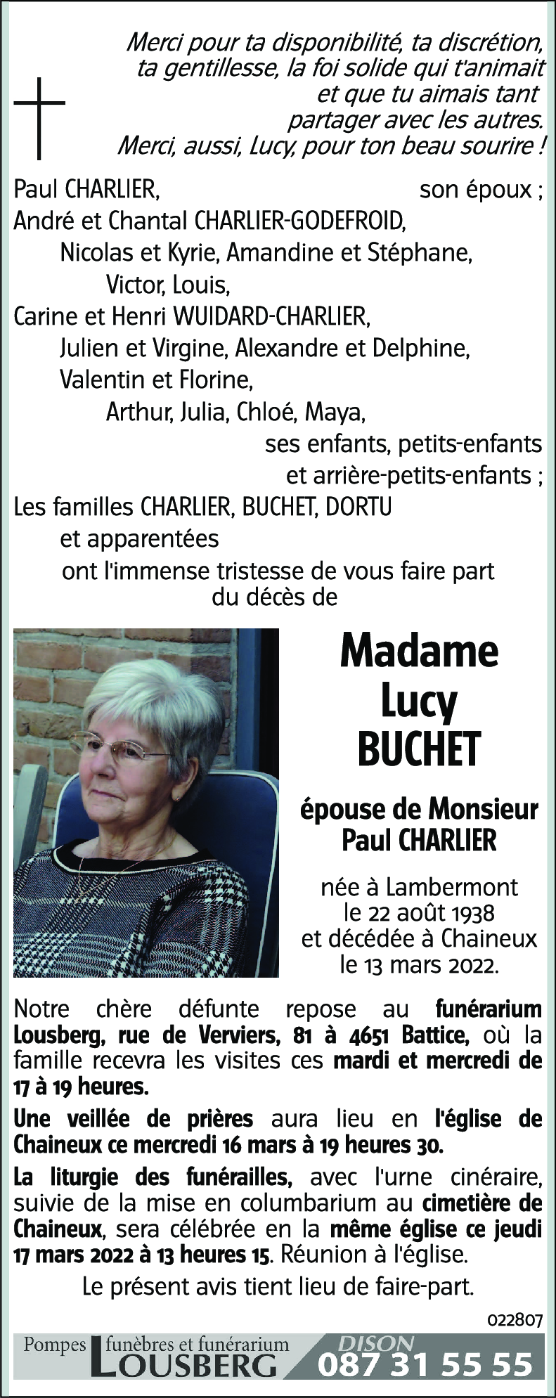 Lucy CHARLIER-BUCHET