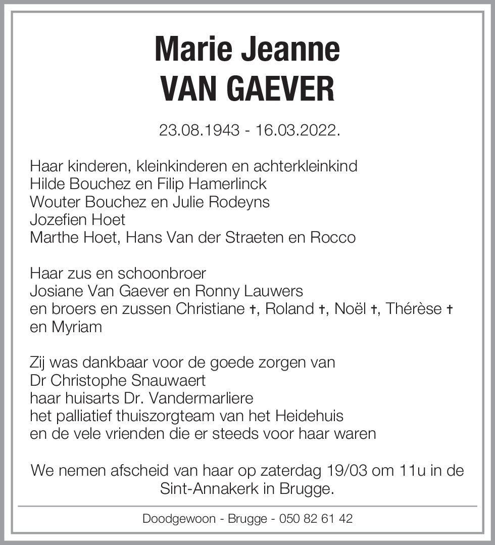 Marie Jeanne Van Gaever