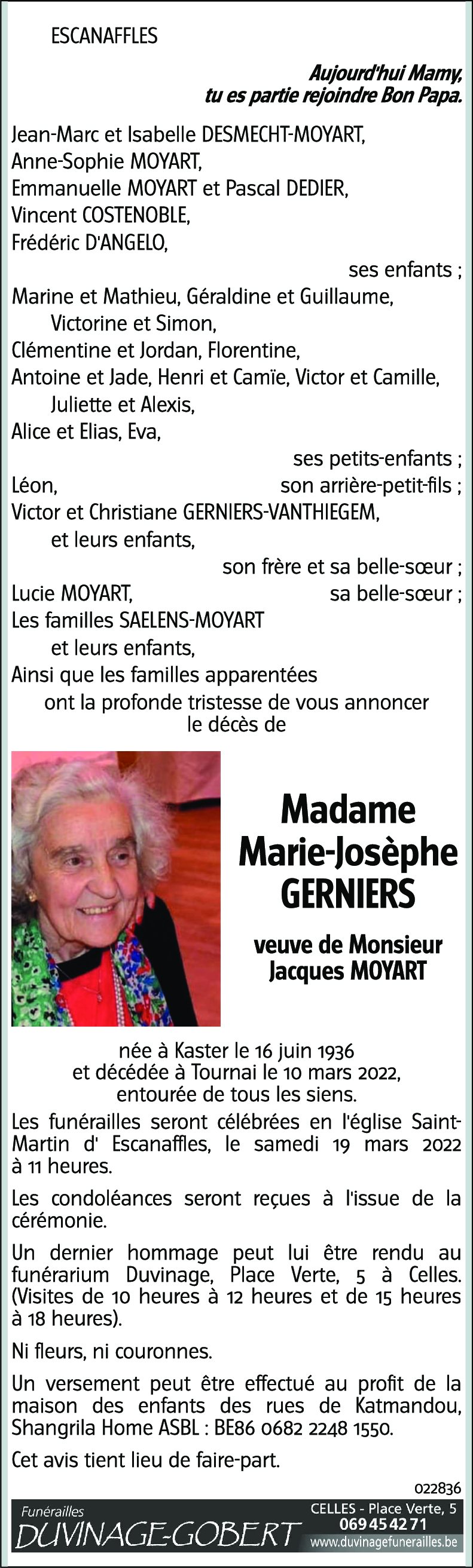 Marie-Josèphe GERNIERS