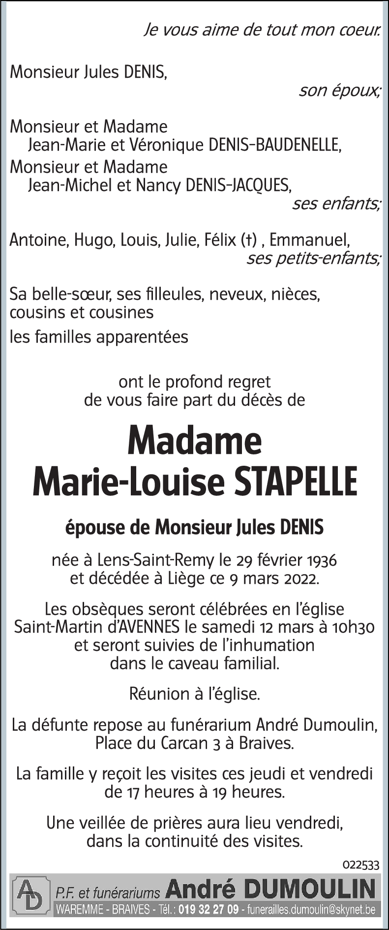 Marie-Louise STAPELLE