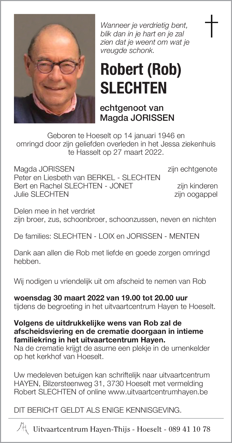 Robert (Rob) SLECHTEN