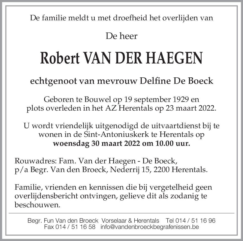 Robert Van der Haegen
