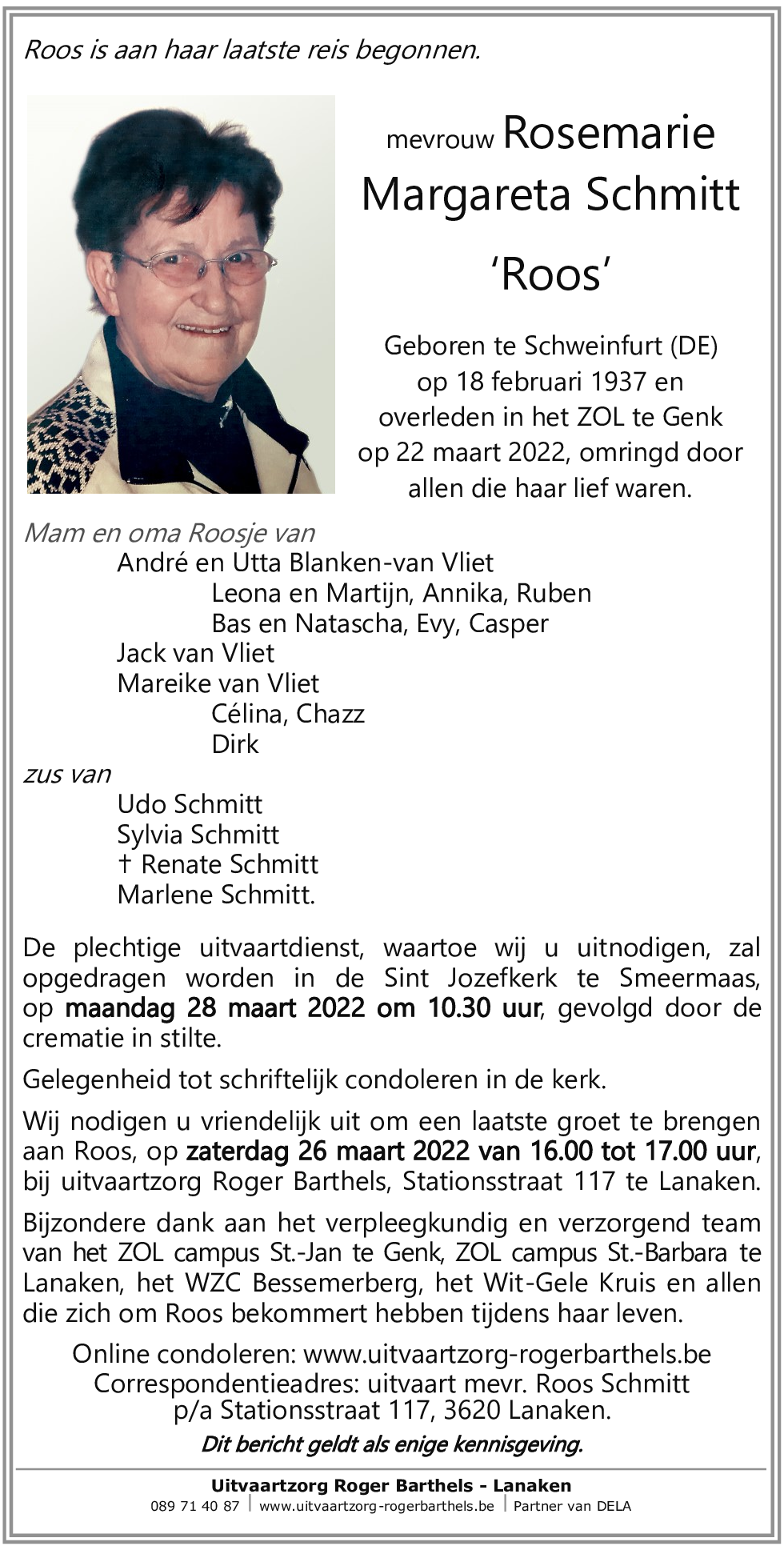 Rosemarie Margareta Schmitt