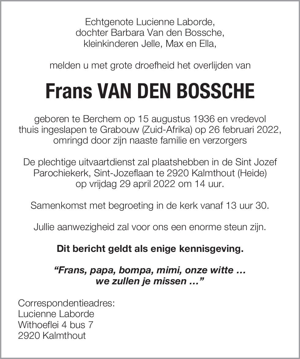 Frans Van Den Bossche