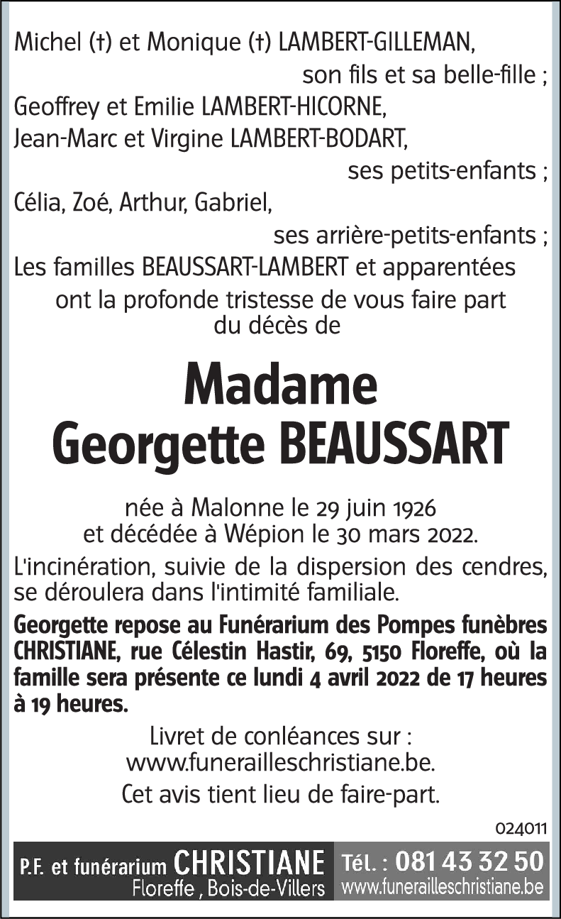 Georgette BEAUSSART