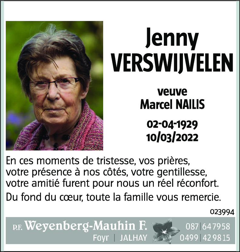 Jenny VERSWIJVELEN