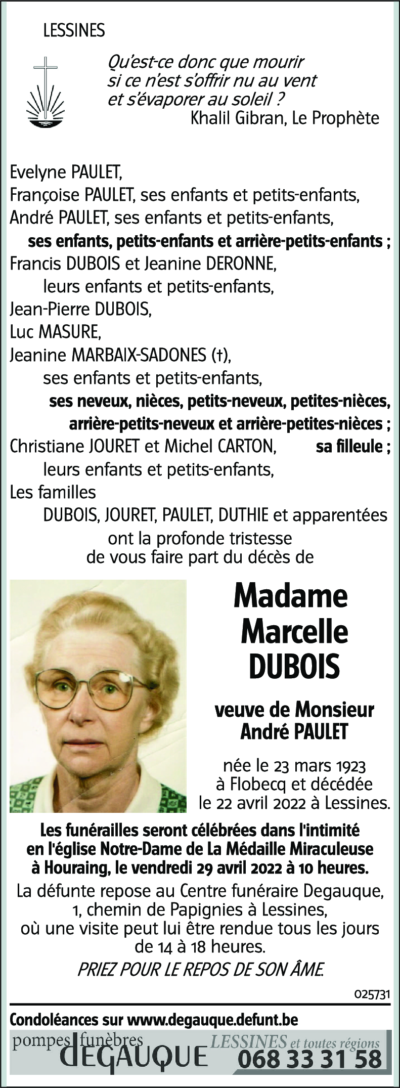Marcelle DUBOIS