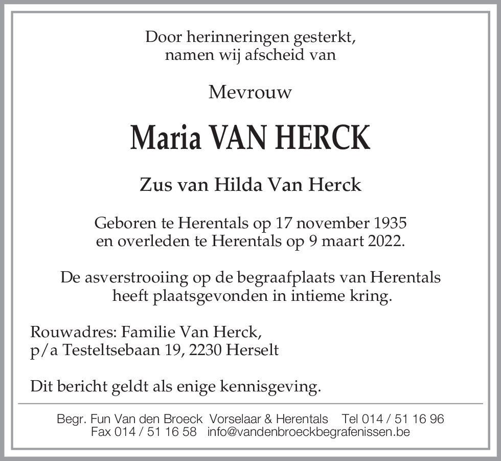 Maria Van Herck