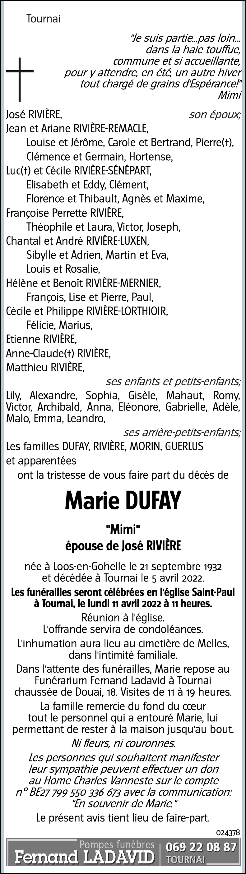 Marie DUFAY