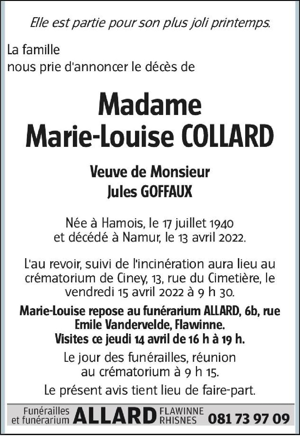 Marie-Louise COLLARD