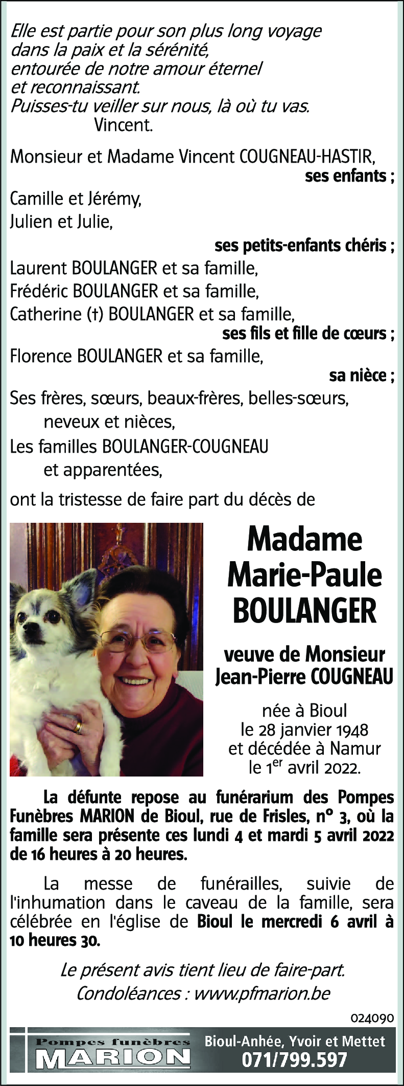 Marie-Paule BOULANGER