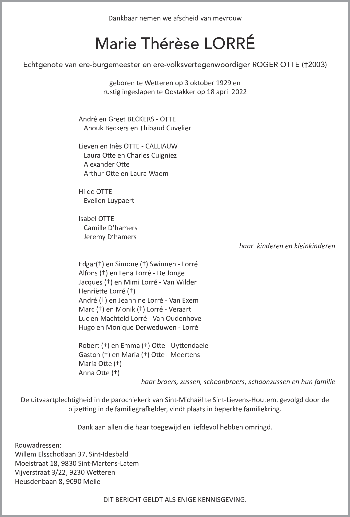 Marie Thérèse Lorré