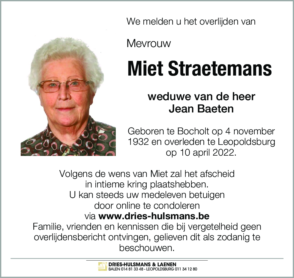Miet Straetemans