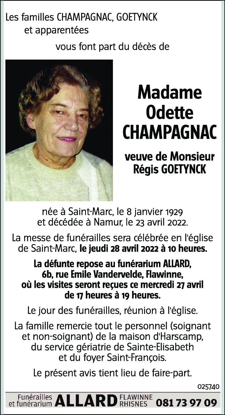 Odette CHAMPAGNAC