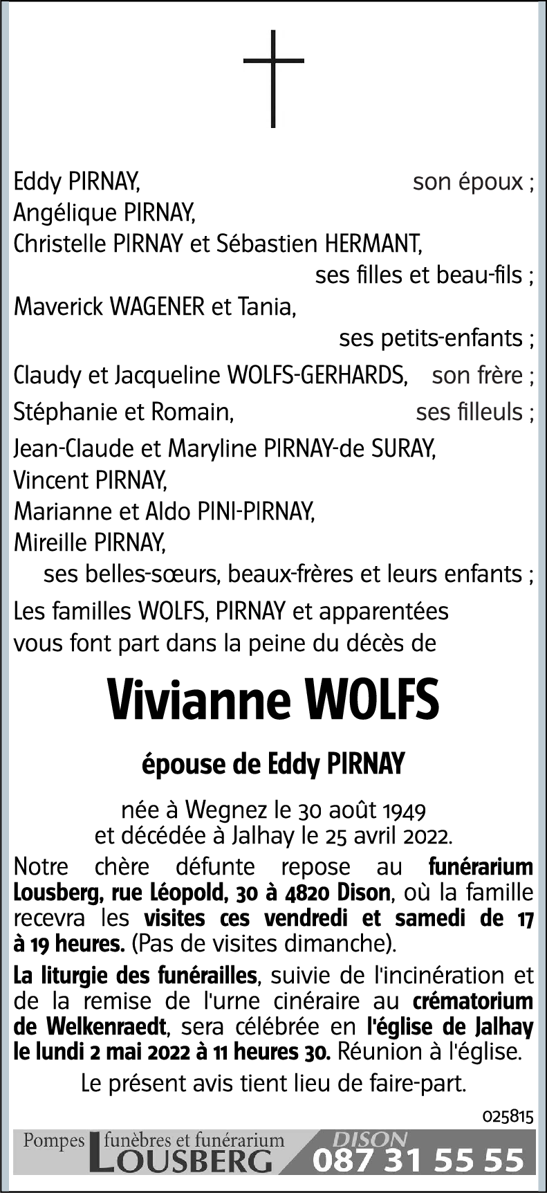 Vivianne PIRNAY-WOLFS