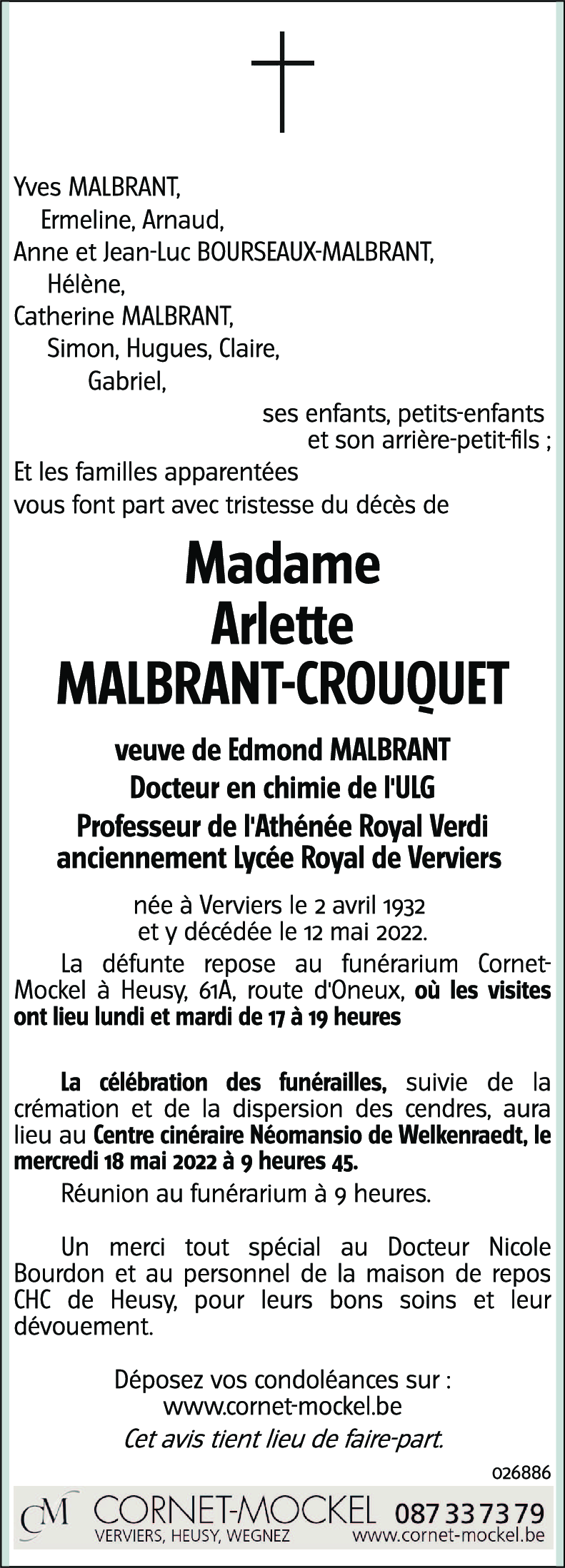 Arlette MALRBRANT-CROUQUET