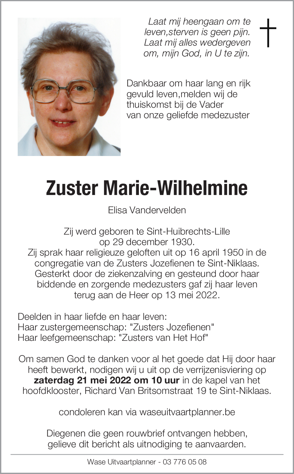Marie-Wilhelmine Elisa Vandervelden