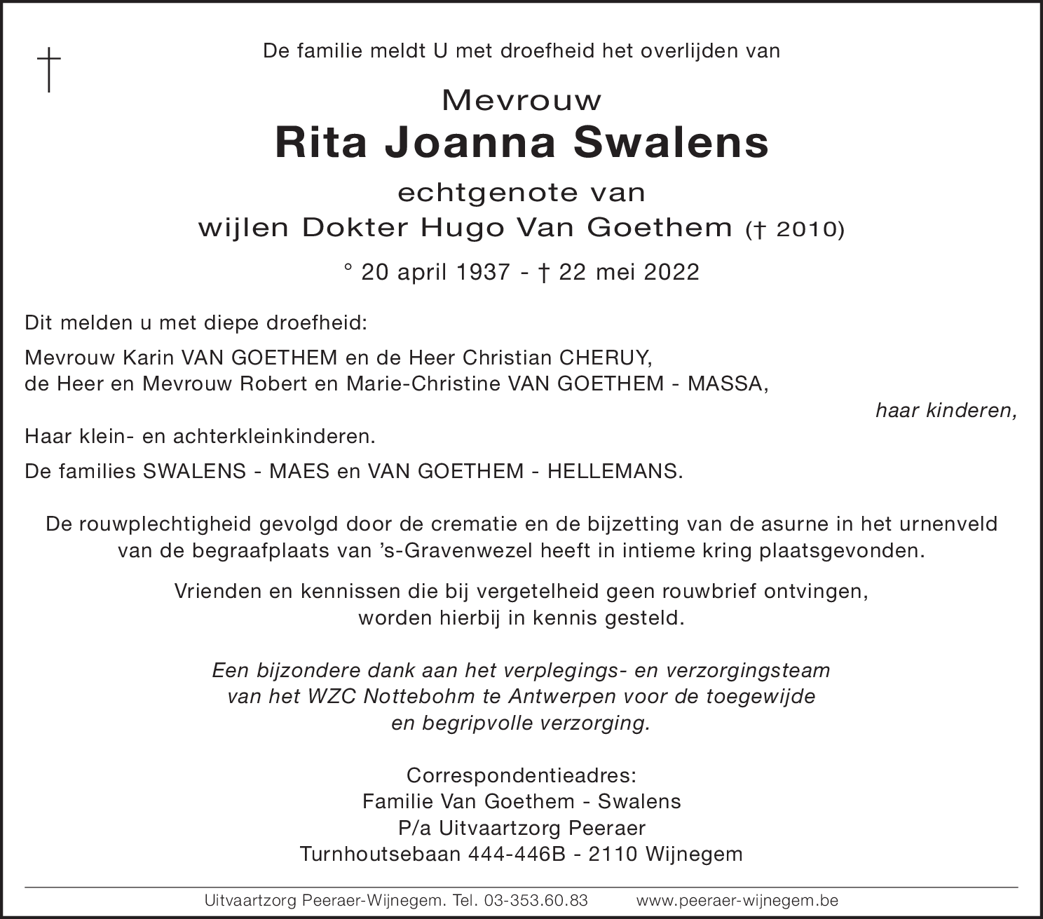 Rita Joanna Swalens