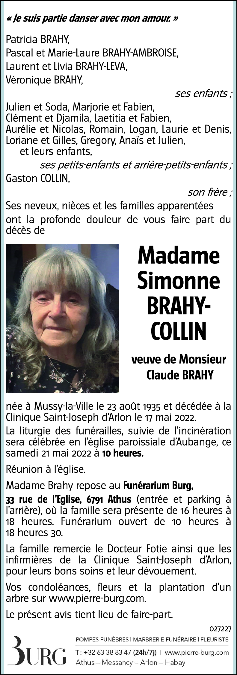 Simonne BRAHY-COLLIN