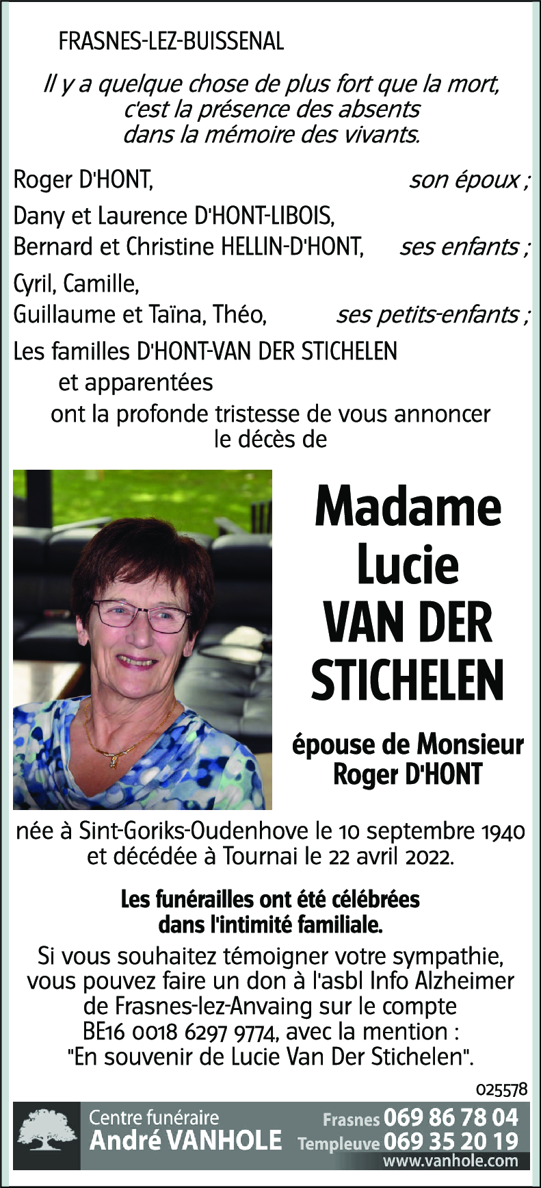 Lucie VAN DER STIECHELEN