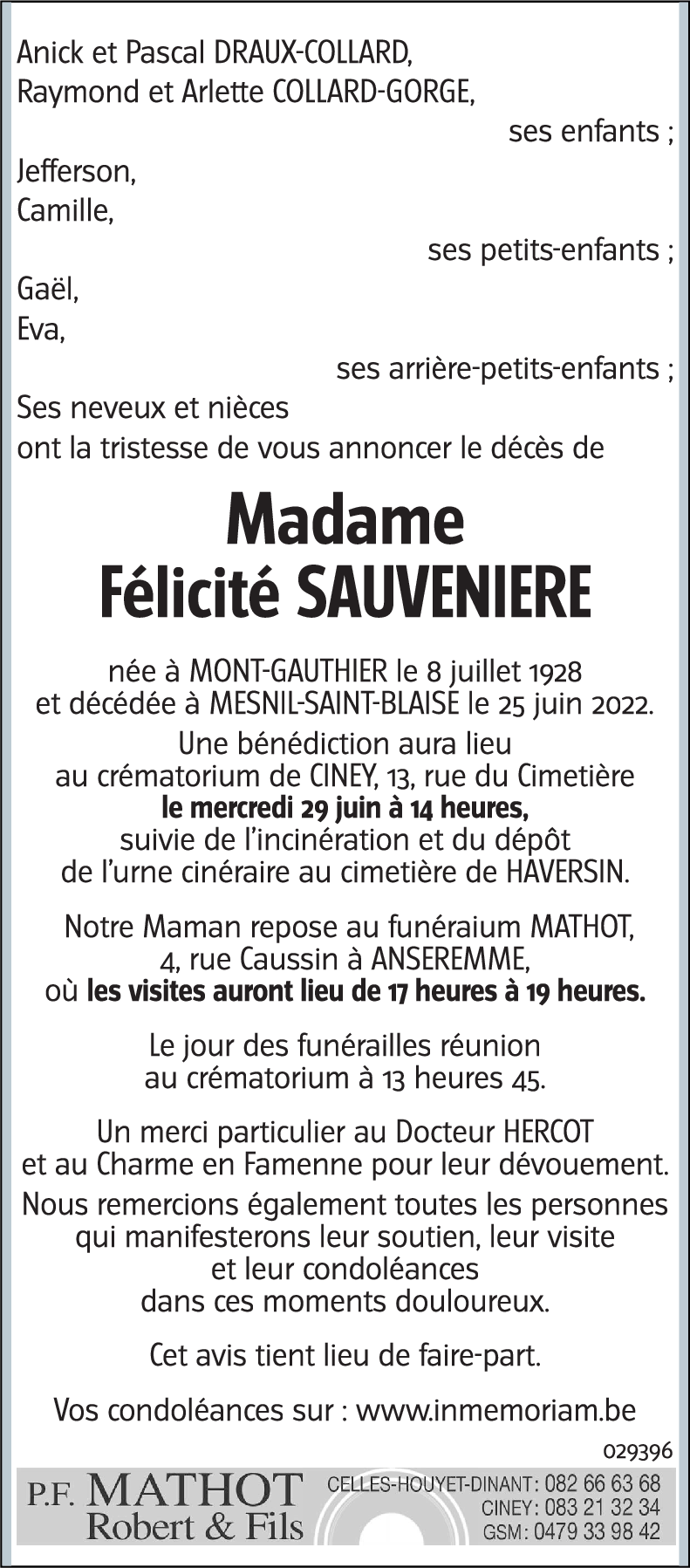 félicité sauveniere