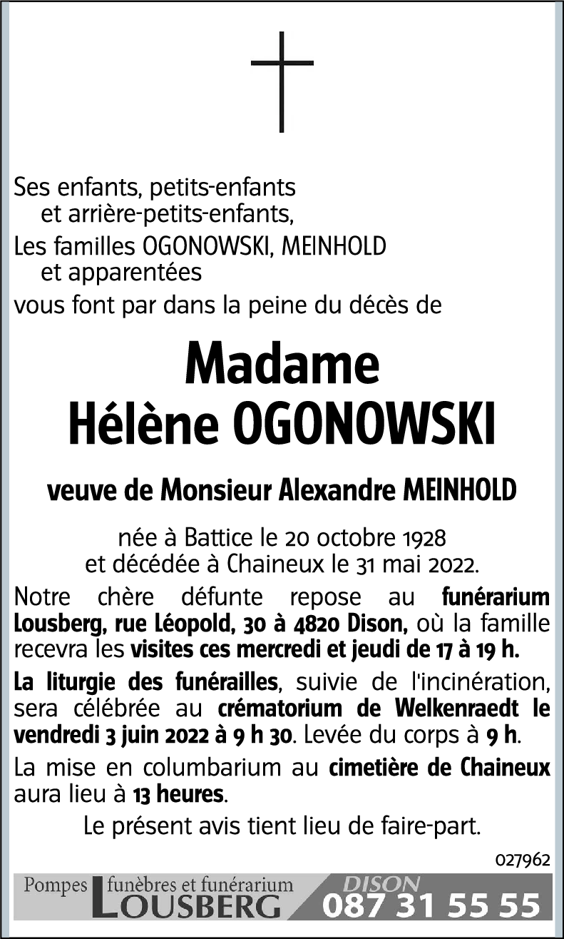 Hélène MEINHOLD-OGONOWSKI