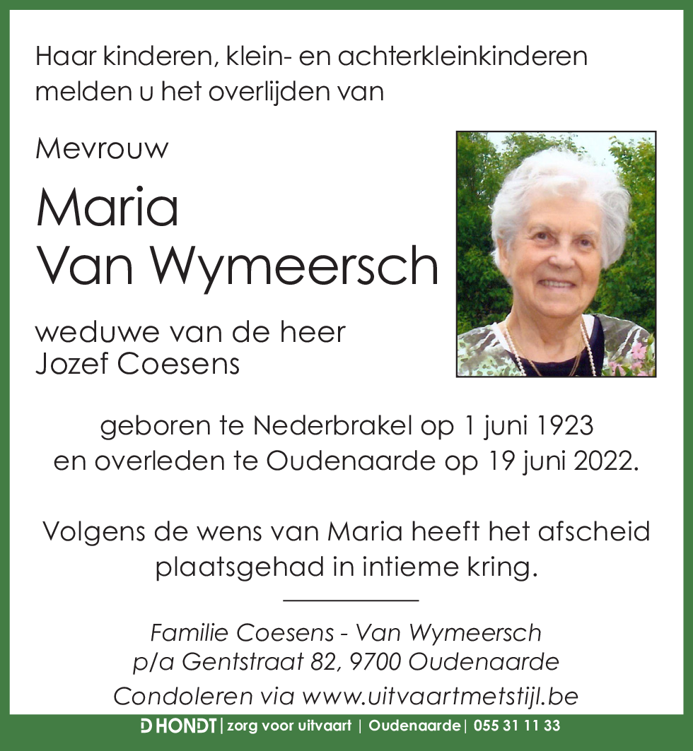 Maria Van Wymeersch