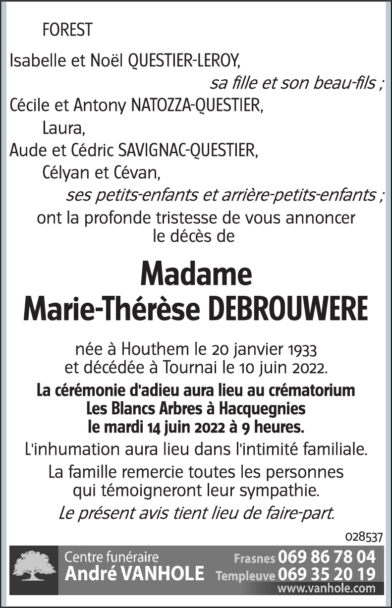 Marie-Thérèse DEBROUWERE