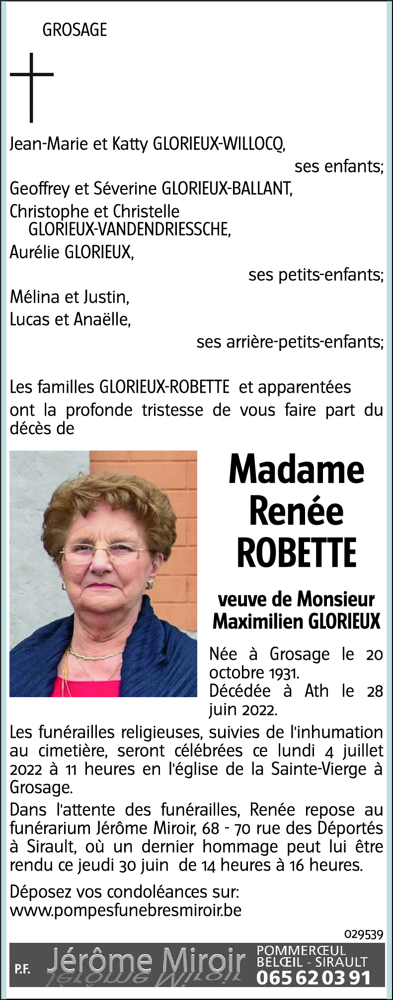 Renée ROBETTE - GLORIEUX