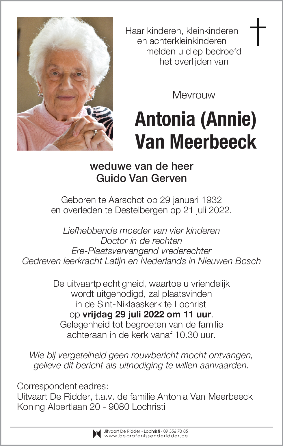 Antonia (Annie) Van Meerbeeck