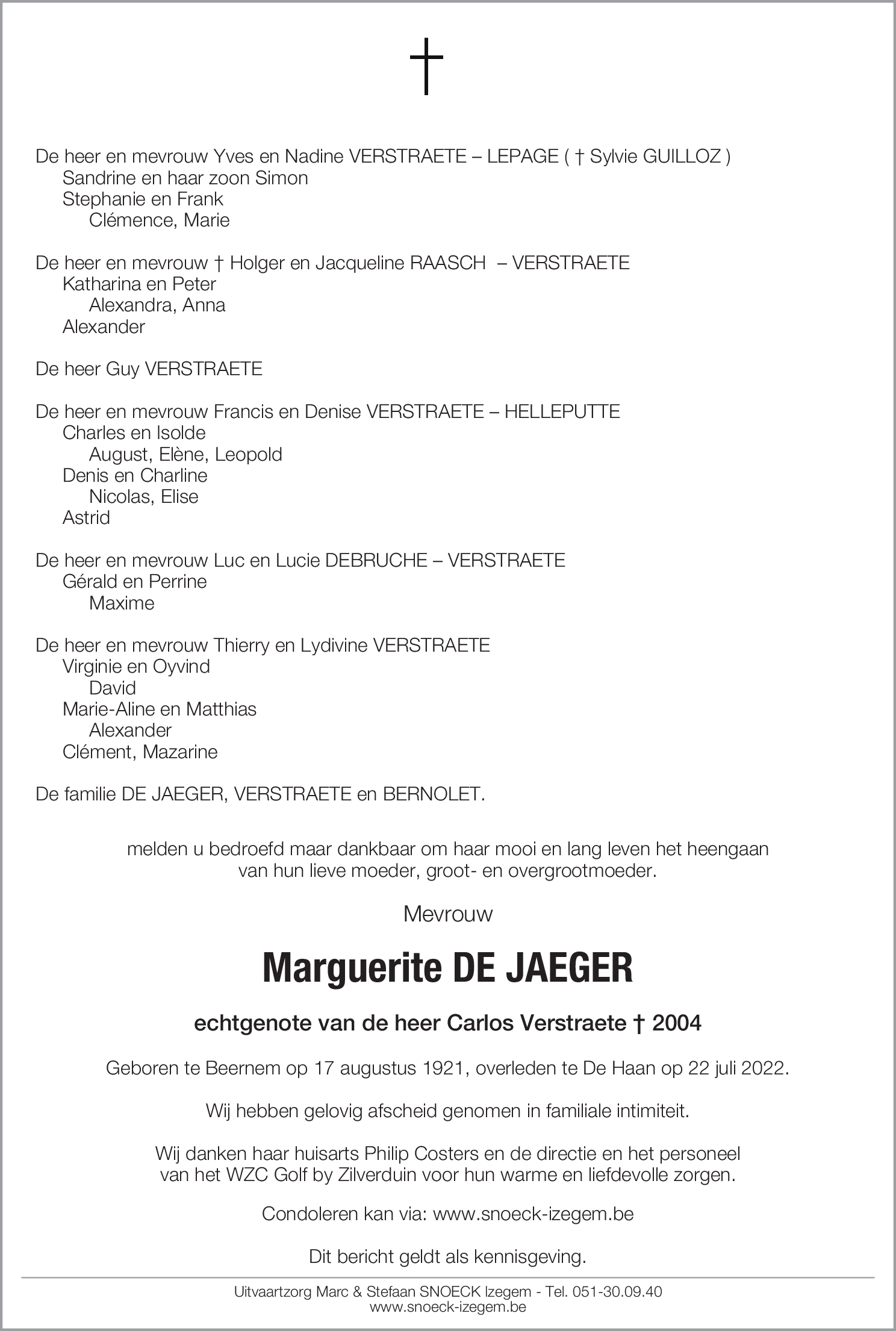 Marguerite De Jaeger