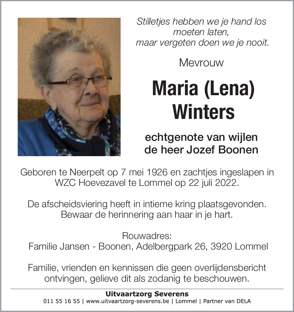 Maria (Lena) Winters