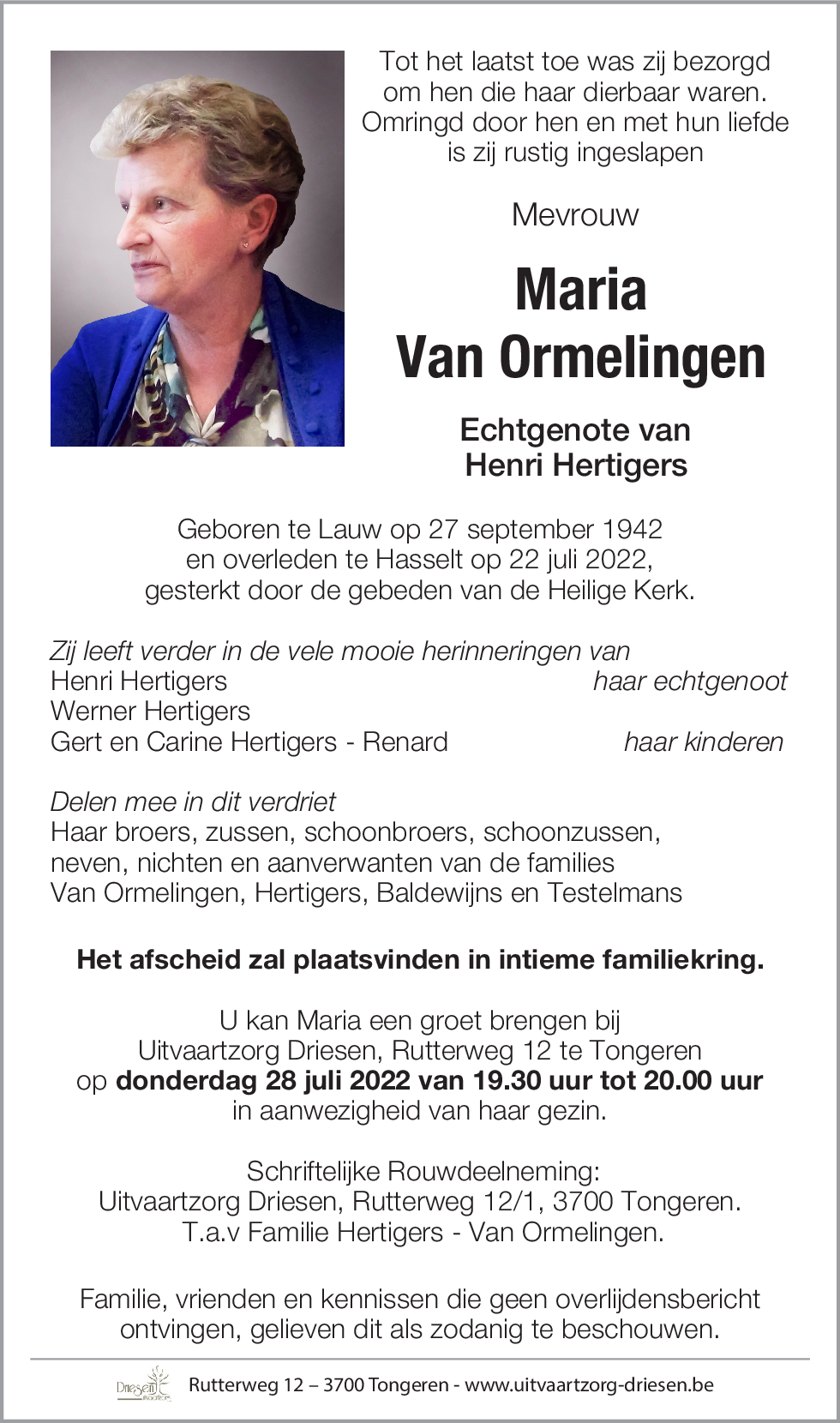 Maria Van Ormelingen