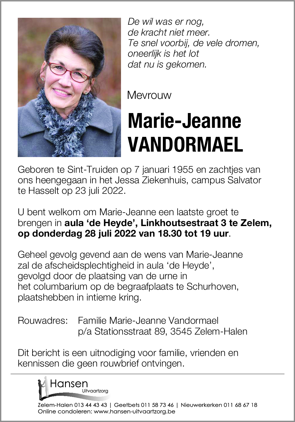 Marie-Jeanne VANDORMAEL