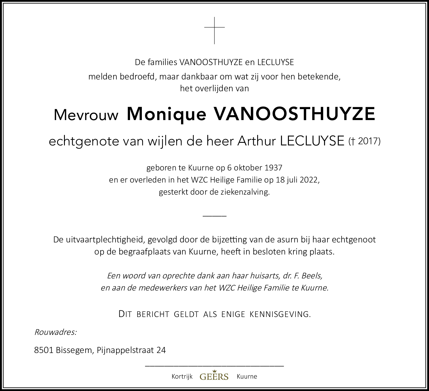Monique Lecluyse - Vanoosthuyze