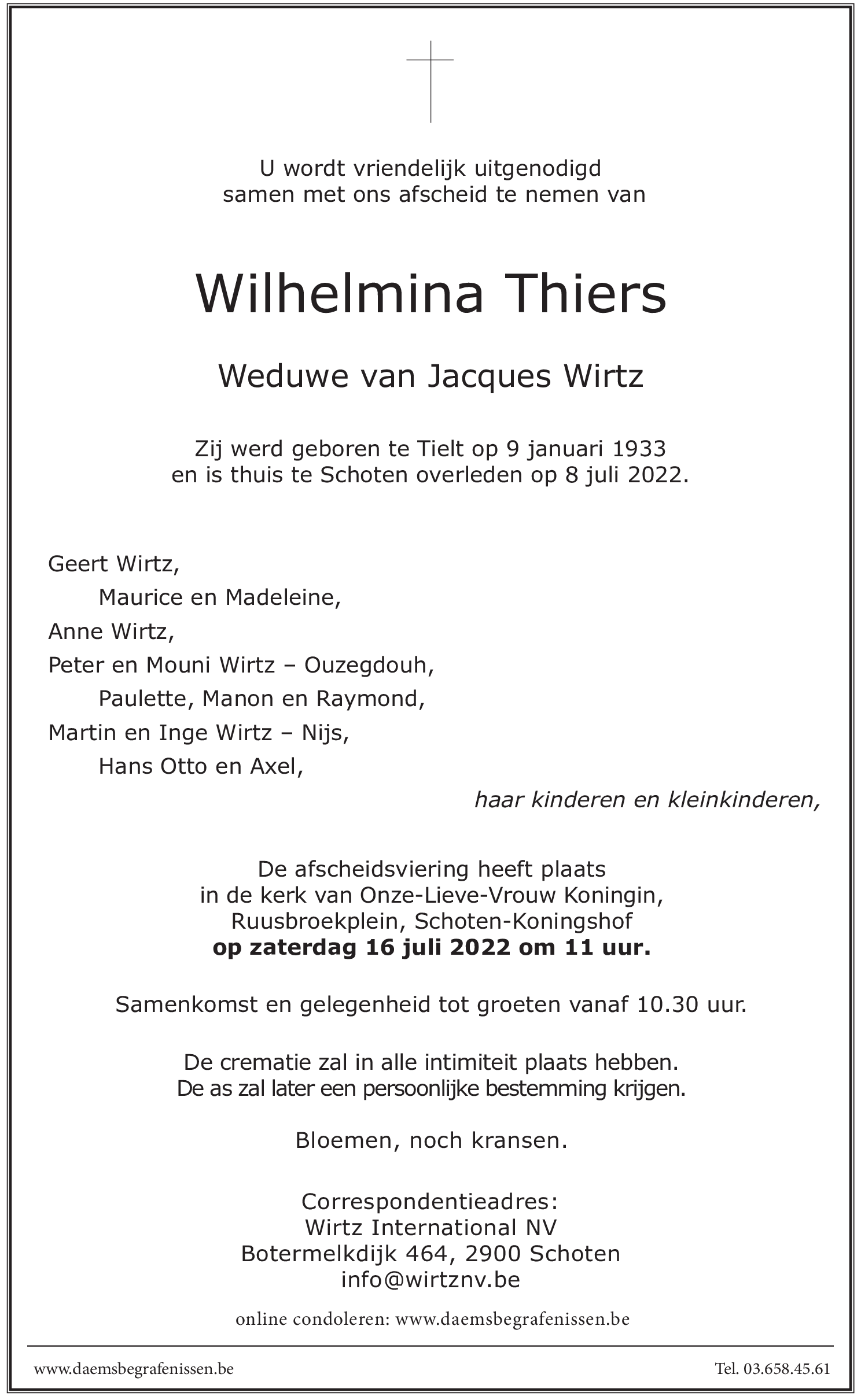 Wilhelmina THIERS