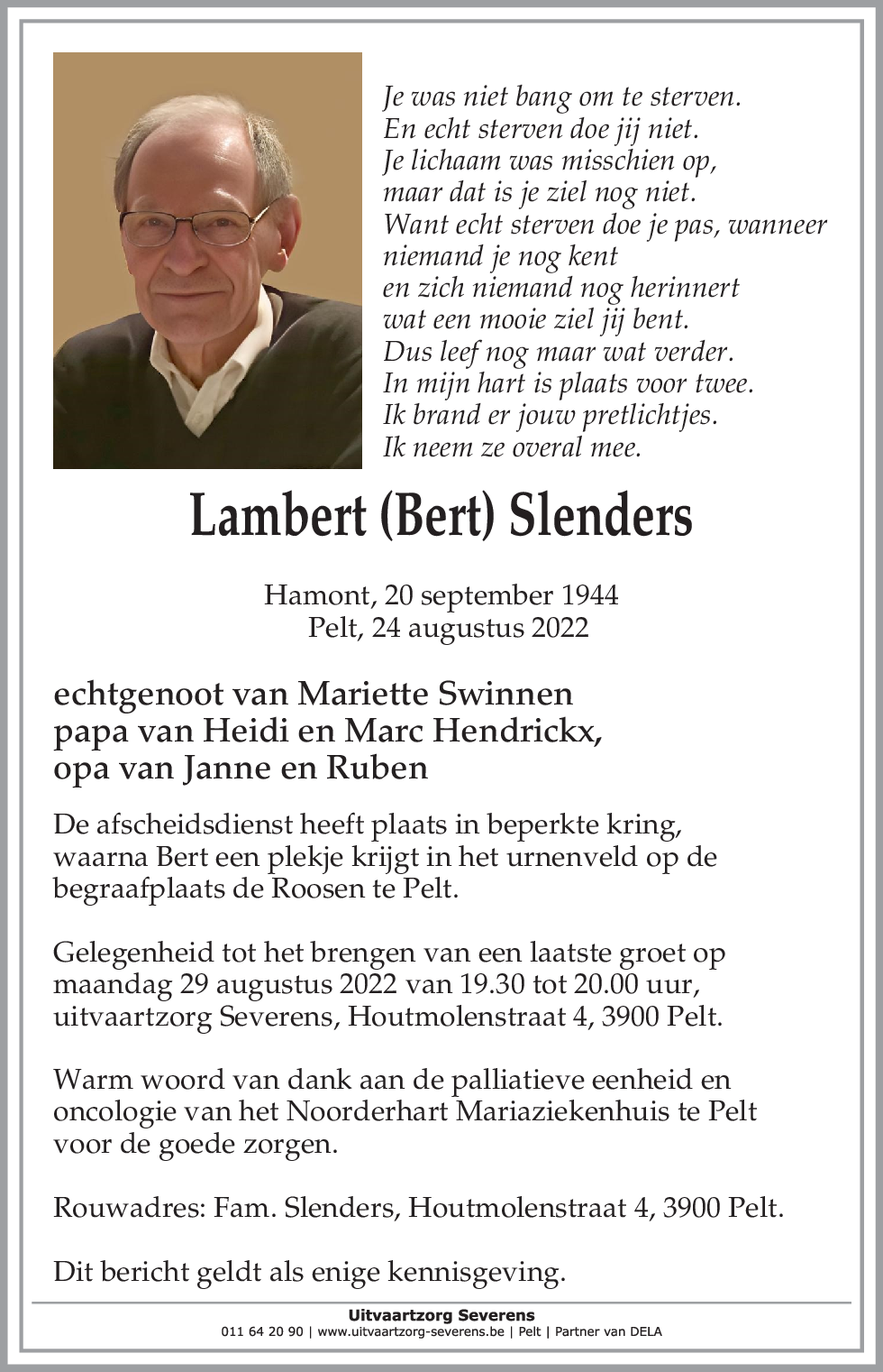 Bert Slenders