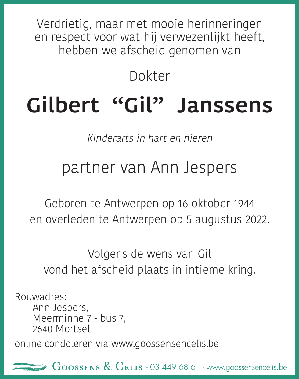 Gilbert Janssens